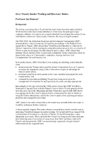Steve Vizard, Insider Trading and Directors' Duties