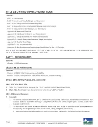 Title 18 Unified Development Code
