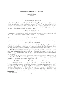 ALGEBRAIC GEOMETRY NOTES 1. Conventions and Notation Fix A
