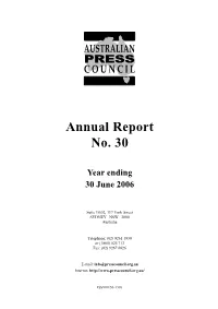 Annual Report No. 30