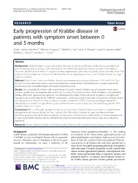 Early Progression of Krabbe Disease in Patients with Symptom Onset Between 0 and 5 Months Maria L