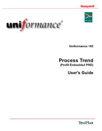 Profit Embedded PHD : Process Trend User's Guide