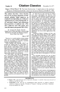 Singer J M & Plotz C M. the Latex Fixation Test. I. Application to The