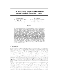 The Topographic Unsupervised Learning of Natural Sounds in the Auditory Cortex