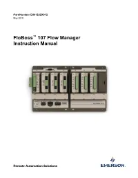 Floboss 107 Flow Manager Instruction Manual