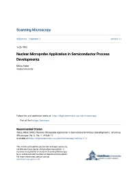 Nuclear Microprobe Application in Semiconductor Process Developments