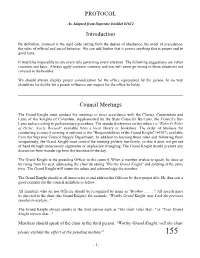 PROTOCOL Introduction Council Meetings