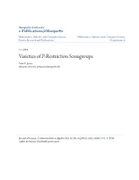Restriction Semigroups Peter R