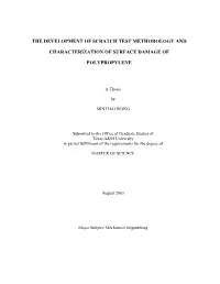 The Development of Scratch Test Methodology And