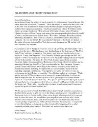 ALL EXCERPTS MUST CREDIT “CHARLIE ROSE” (Intro
