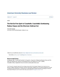 Coachella's Overbearing Radius Clause and the Sherman Antitrust Act