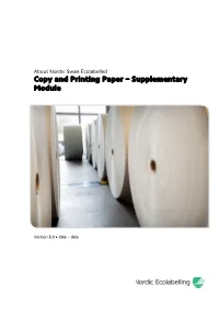 Copy and Printing Paper – Supplementary Module