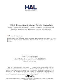 D10.3: Description of Internet Science Curriculum