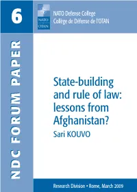 Page 1 State-Building and Rule of Law: Lessons from Afghanistan? Sari