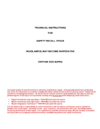 Technical Instructions