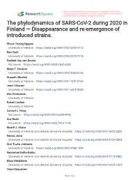 The Phylodynamics of SARS-Cov-2 During 2020 in Finland — Disappearance and Re-Emergence of Introduced Strains