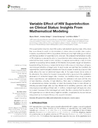 Variable Effect of HIV Superinfection on Clinical Status: Insights from Mathematical Modeling
