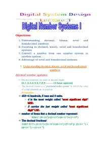 1. Understanding Decimal, Binary, Octal and Hexadecimal Numbers