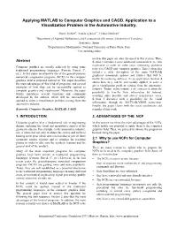 Applying MATLAB to Computer Graphics and CAGD