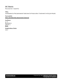 Development of Recommended Guidelines for Preservation Treatments for Bicycle Routes