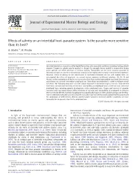 Effects of Salinity on an Intertidal Host–Parasite System: Is the Parasite More Sensitive Than Its Host?