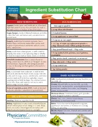 Ingredient Substitution Chart
