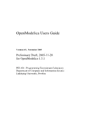 Openmodelica Users Guide