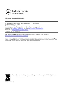 A Phylogenetic Analysis of the Caminalcules. I. the Data Base Author(S): Robert R