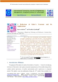 A Reflection of Euler's Constant and Its Applications