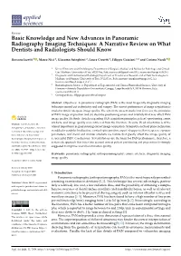 Basic Knowledge and New Advances in Panoramic Radiography Imaging Techniques: a Narrative Review on What Dentists and Radiologists Should Know