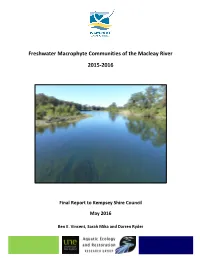 Freshwater Macrophyte Communities of the Macleay River 2015-2016