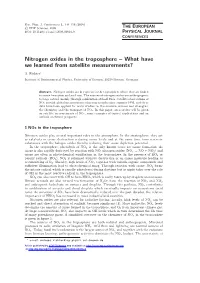 Nitrogen Oxides in the Troposphere – What Have We Learned from Satellite Measurements?
