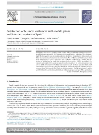 Satisfaction of Business Customers with Mobile Phone and Internet Services in Spain$