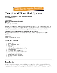 Tutorial on MIDI and Music Synthesis