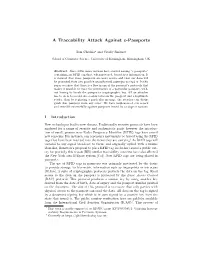 A Traceability Attack Against E-Passports