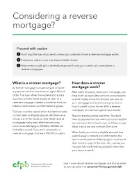 Considering a Reverse Mortgage?