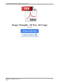 Deeper Thoughts: All New, All Crispy by Jack Handey