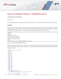 Flare-On 5: Challenge 7 Solution – Worldofwarcraft.Exe