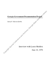 Interview with Lester Maddox June 16, 1976