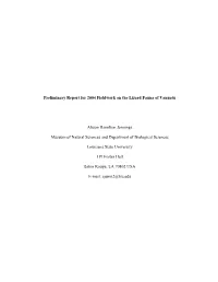 Preliminary Report for 2004 Fieldwork on the Lizard Fauna of Vanuatu