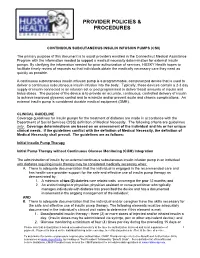 Providers | External Insulin Pump Policy