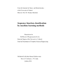 Sequence Function Classification by Machine Learning Methods