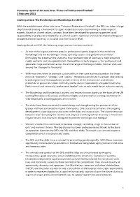 Summary Report of the Task Force “Future of Professional Football” 3 February 2021