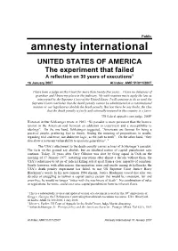 USA: the Experiment That Failed: a Reflection on 30 Years of Executions