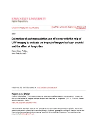 Estimation of Soybean Radiation Use Efficiency with the Help of UAV Imagery to Evaluate the Impact of Frogeye Leaf Spot on Yield and the Effect of Fungicides