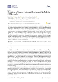 Evolution of Access Network Sharing and Its Role in 5G Networks