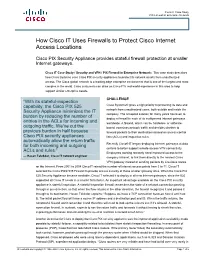 How Cisco IT Uses Firewalls to Protect Cisco Internet Access Locations
