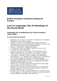 Lucy to Language: the Archaeology of the Social Brain