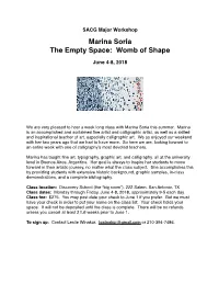 Marina Soria the Empty Space: Womb of Shape