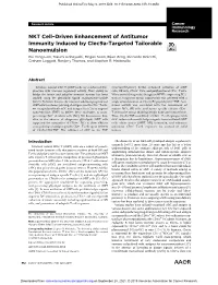 NKT Cell–Driven Enhancement of Antitumor Immunity Induced By